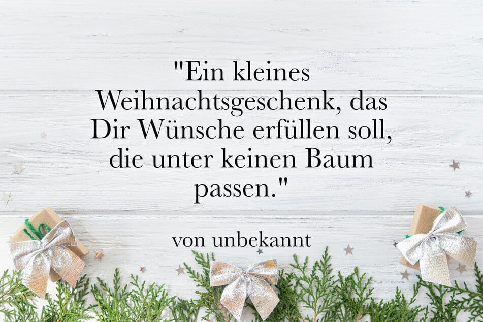"Ein kleines Weihnachtsgeschenk, das Dir Wünsche erfüllen soll, die unter keinen Baum passen."