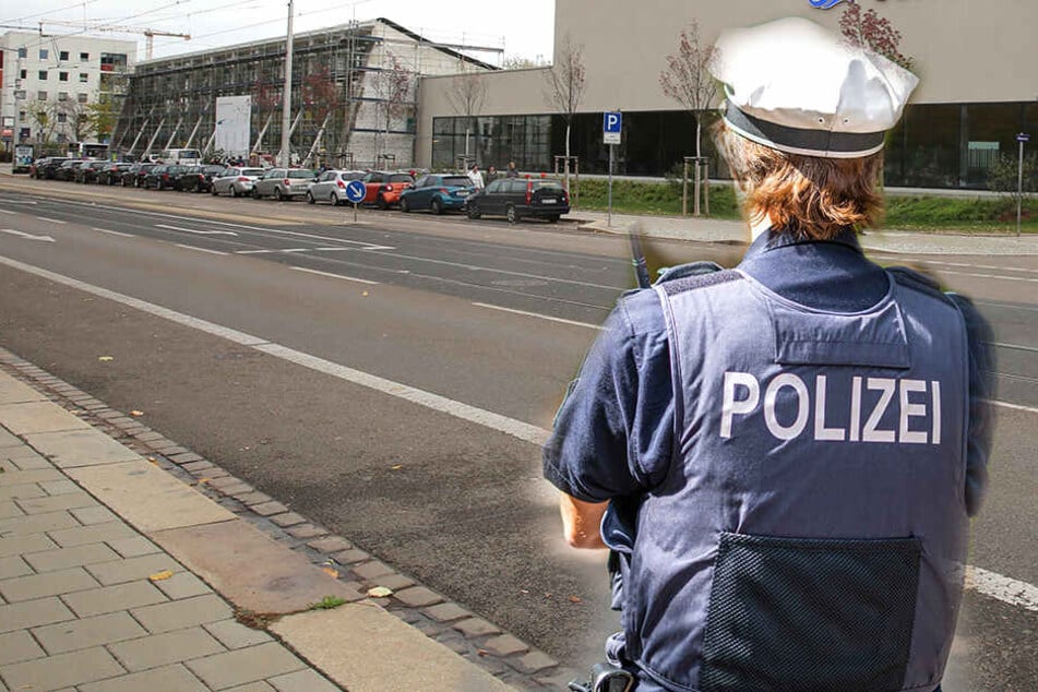 Die Untersuchungen zu dem Vorfall in der Wilsdruffer Vorstadt dauern an (Bildmontage).