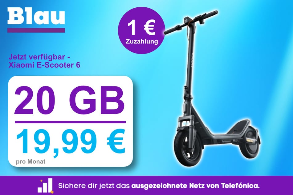 Der Xiaomi Electric Scooter 6 für einmalig nur 1 Euro bei Blau.