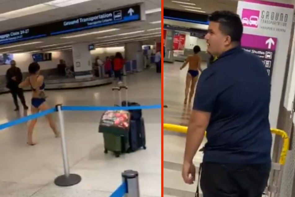 Sichtlich verdutzt betrachtet dieser Mann das Spektakel.