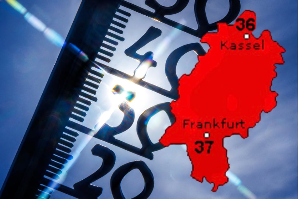 Extreme Hitze trifft erneut Hessen: Wetteronline.de (Grafik) sagt für den Donnerstag bis zu 37 Grad voraus, der Deutsche Wetterdienst (DWD) bis zu 39 Grad!
