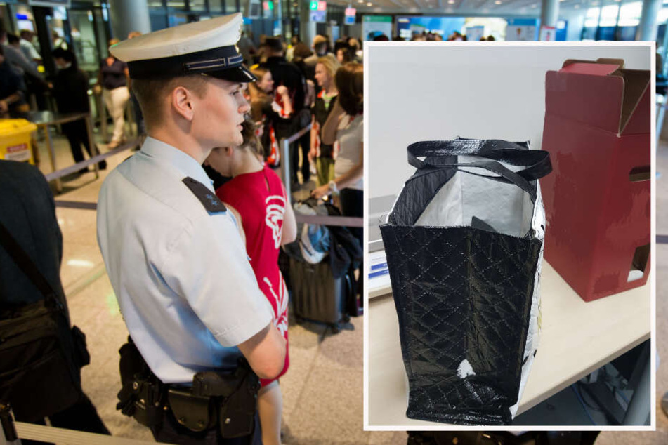 In dieser Weinkiste wollte der 55-Jährige den Papagei ins Flugzeug schmuggeln.