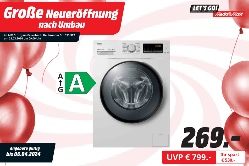 Haier-Waschmaschine für 269 statt 799 Euro.