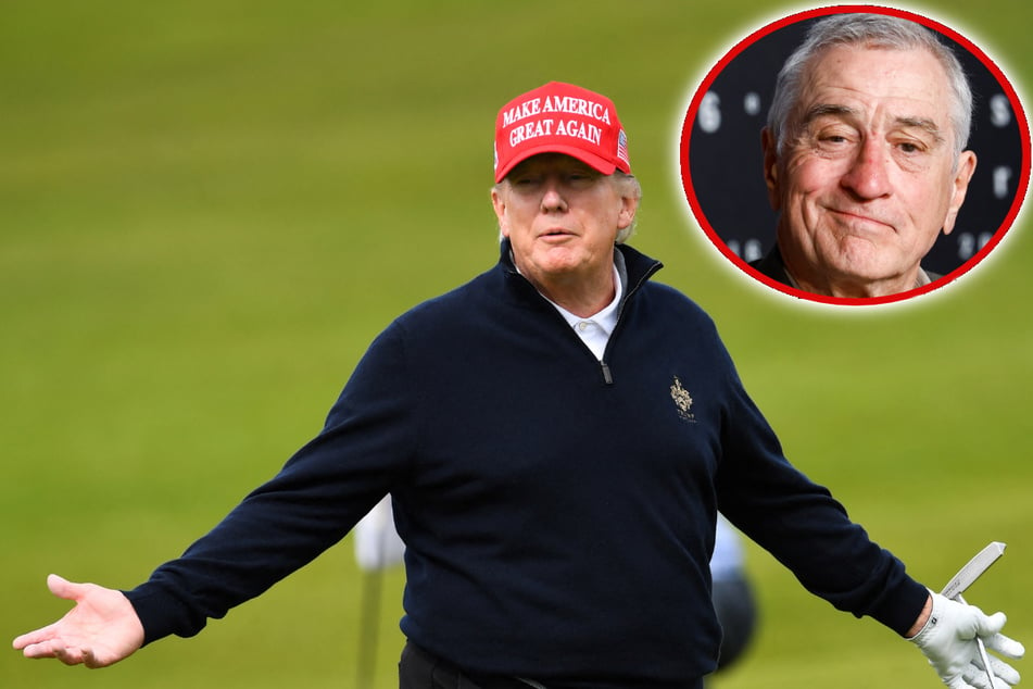 Robert De Niro (r) took a dig at Donald Trump while at the Cannes Film Festival on Sunday.