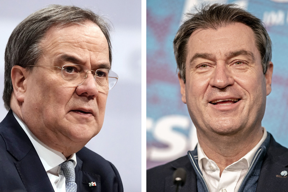 Armin Laschet (60, CDU, l) und Markus Söder (54, CSU) sollen sich in konstruktiven Gesprächen befinden, um die Kanzler-Frage final zu klären.
