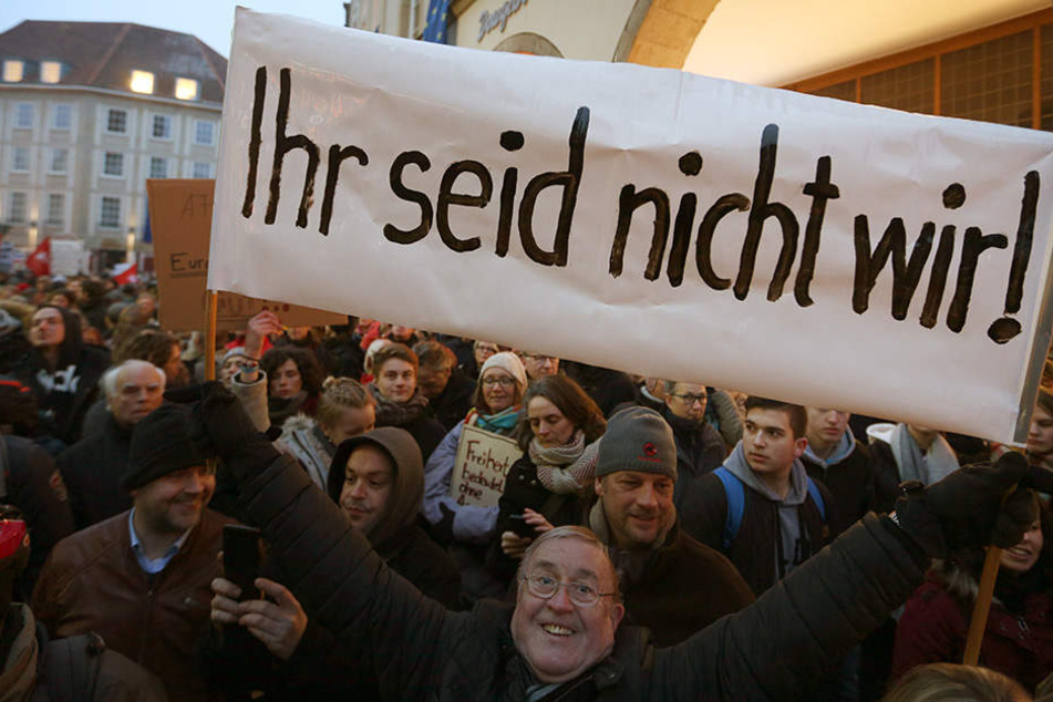 In Münster waren am 10. Februar etwa 8000 Menschen gegen die AfD auf die Straße gegangen.