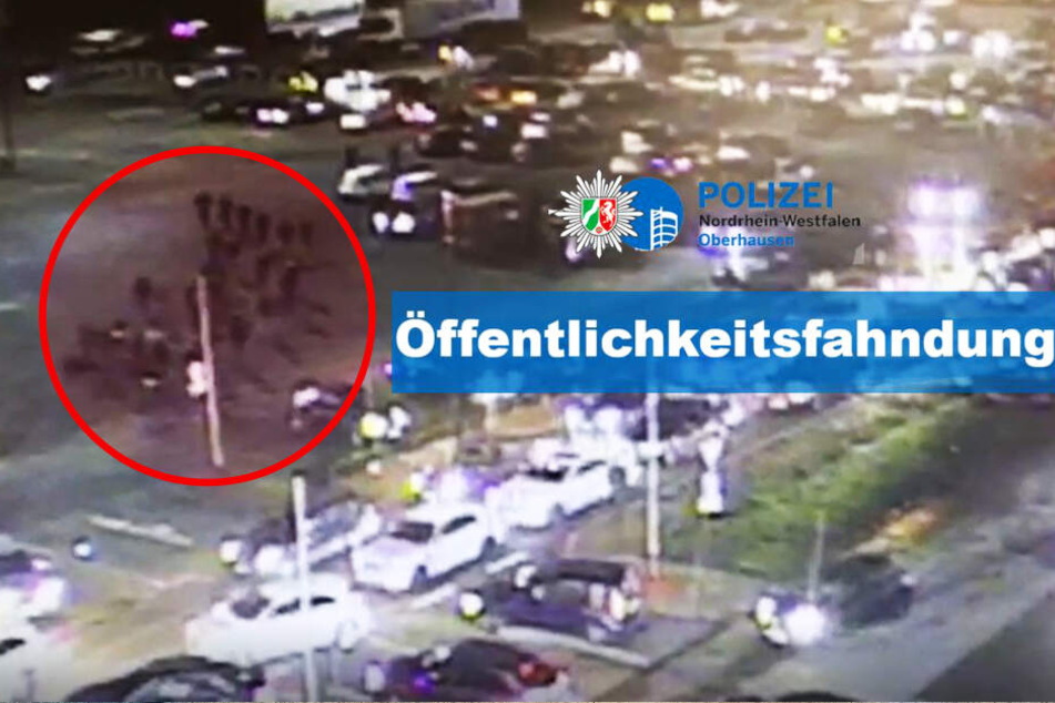 Die Aufnahme der Überwachungskamera zeigt die Schlägerei in der linken Bildhälfte.