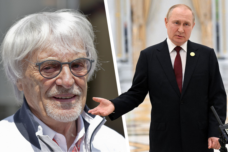 Milliardär Bernie Ecclestone (91, l.) nahm den russischen Diktator Wladimir Putin (69) in Schutz.