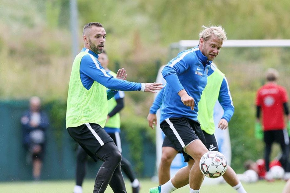 Christian Tiffert (l.) trainierte mit, Jan Hochscheidt kehrte zurück.