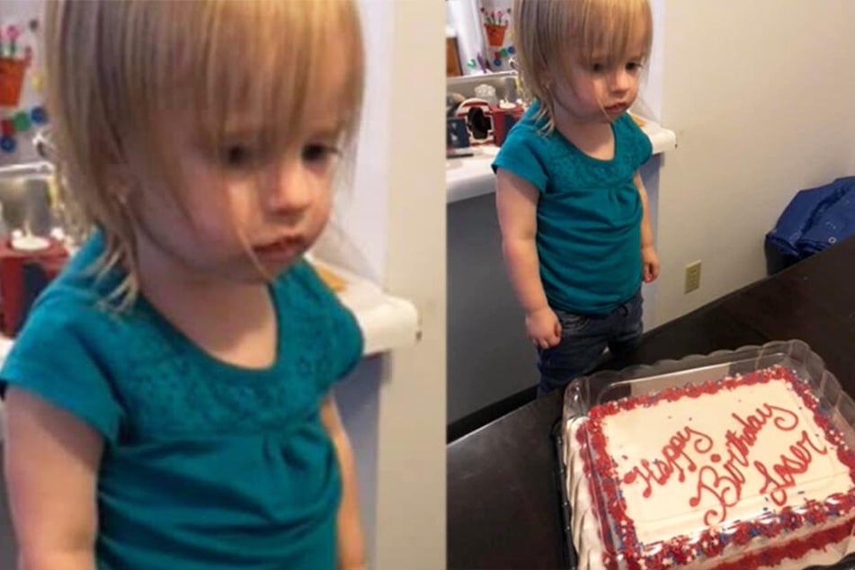 Der Blick wirkt so, als wüsste die kleine Elizabeth ganz genau, was auf ihrem Kuchen steht...