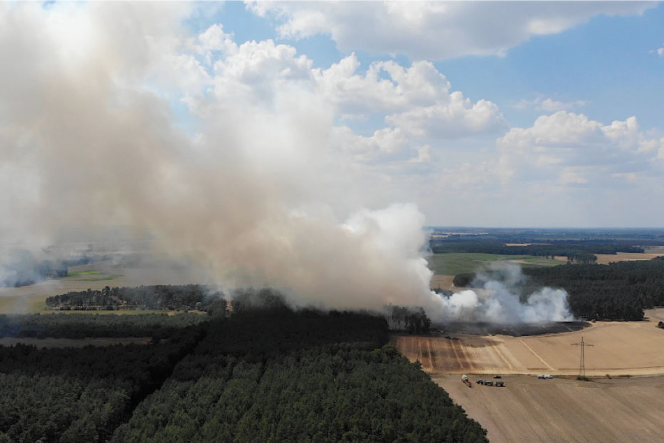 Der Wind facht das Feuer immer wieder von Neuem an.