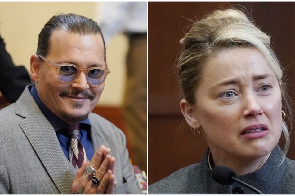 Amber Heard (r.) resumed her testimony on Monday in her defamation trial against Johnny Depp (l.), where she denied the infamous poop incident.