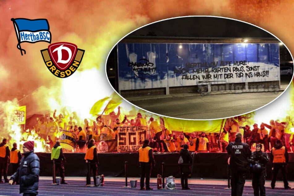 "Hertha, du alte H***": Dynamo-Fans sprühen klare Botschaft an Geschäftsstelle