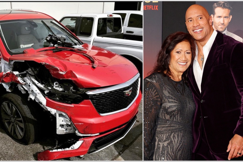 Dwayne "The Rock" Johnson (r) called his mom Ata a "survivor" after revealing she was involved in a horrific car crash in LA.