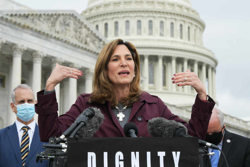 Rep. Maria Elvira Salazar speaks at a press conference about the Immigration Reform Bill.