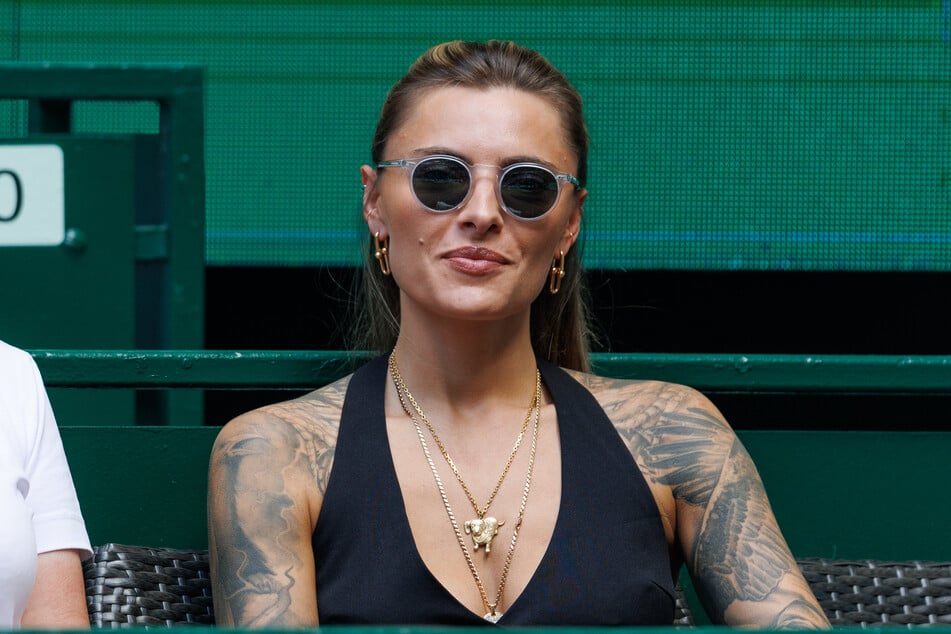 Sophia Thomalla bei einem Match von Alexander Zverev in Halle (Westfalen) bei der ATP-Tour.