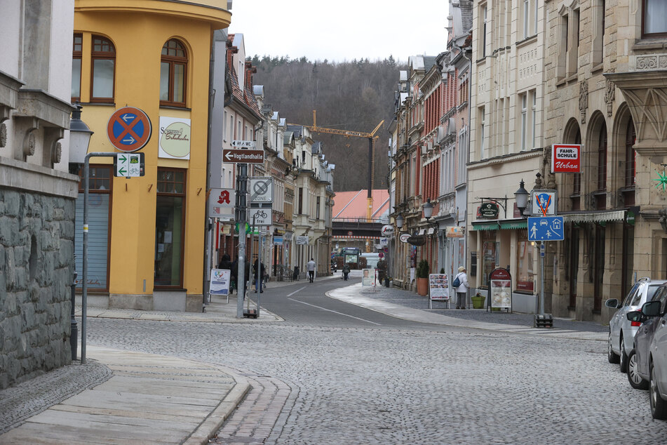 Leere Straßen in Greiz: Die Region ist aktuell der am schlimmsten betroffene Landkreis in Thüringen.