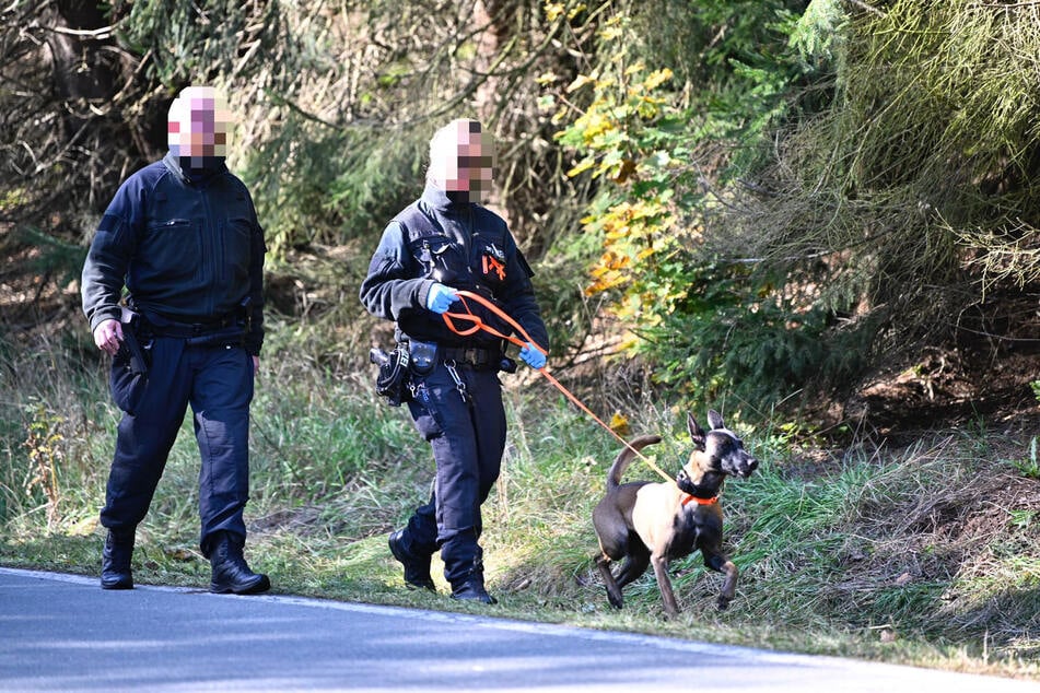 Die Polizei ist seit Dienstagvormittag mit Leichenspürhunden unterwegs: Sie sollen die Beamten zum vermissten Schatzsucher Oliver K. (34) führen.