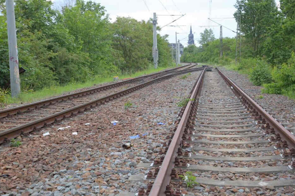 Die Unfallstelle auf einem Bahngelände in Dresden.