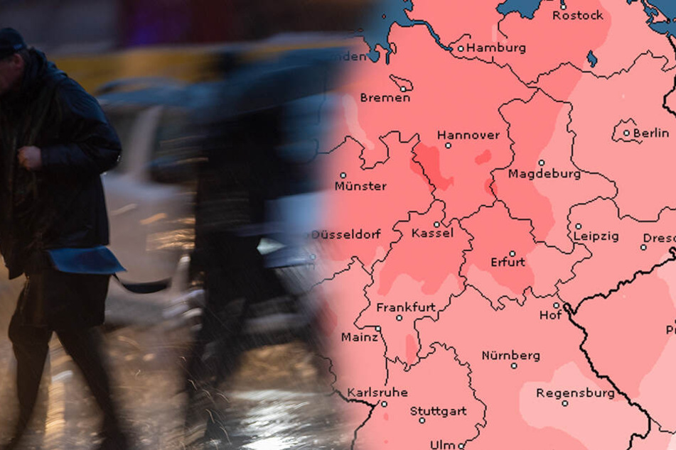 Der Deutsche Wetterdienst warnt am Mittwoch vor Sturm und Orkanböen in ganz Deutschland.