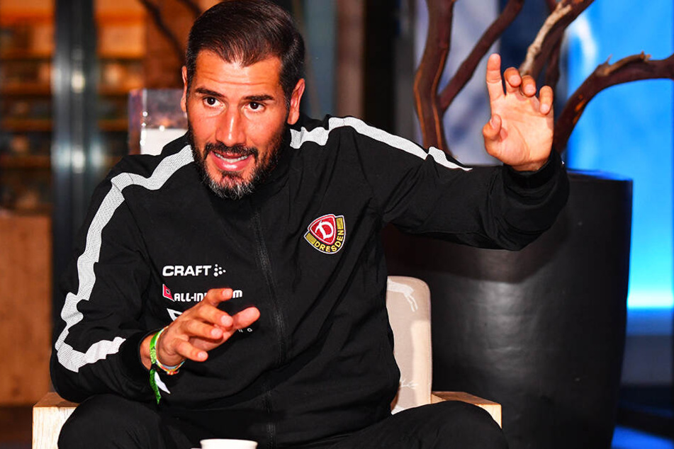 Cristian Fiel arbeitete nicht nur beim Training mit Gestiken, auch beim Abschluss-Interview.