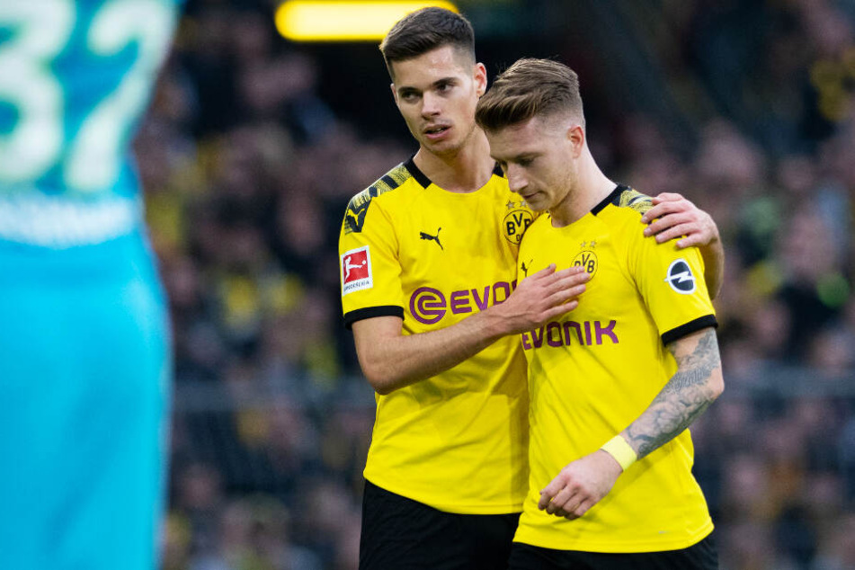 Marco Reus (r.) rückte nach muskulären Problemen unter der Woche wieder in die Startelf, musste allerdings schon nach 27. Minuten verletzungsbedingt ausgewechselt werden.