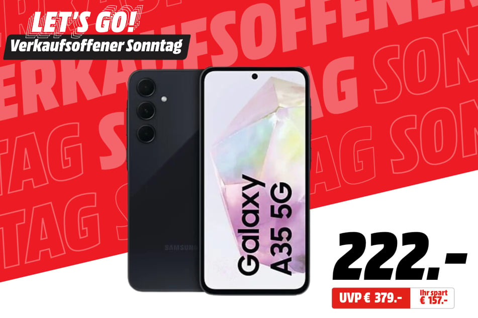 Samsung Galaxy A35 5G für 222 statt 379 Euro.