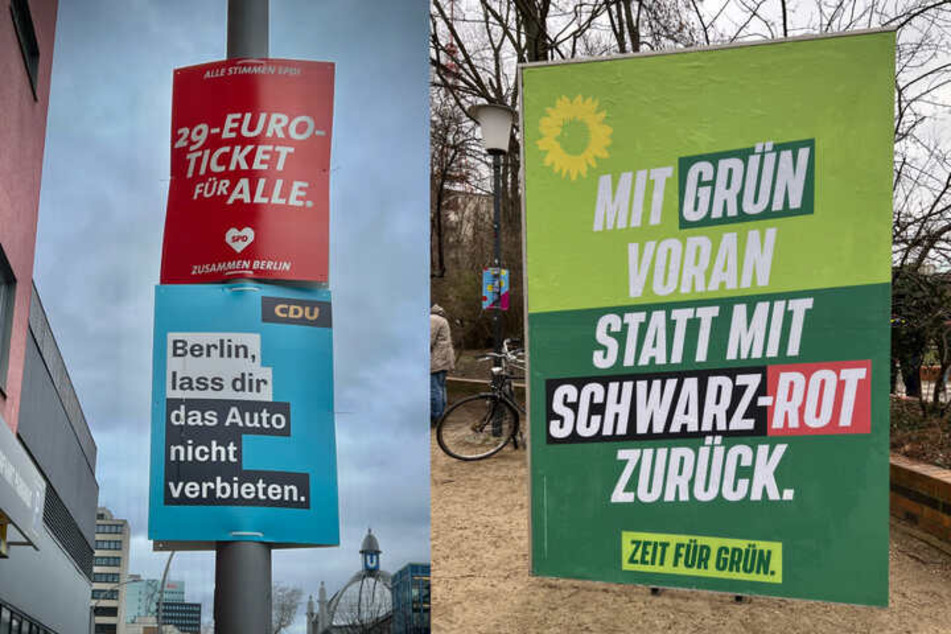 Zur Wahlwiederholungen kleisterten die Parteien wieder Berlin voll.