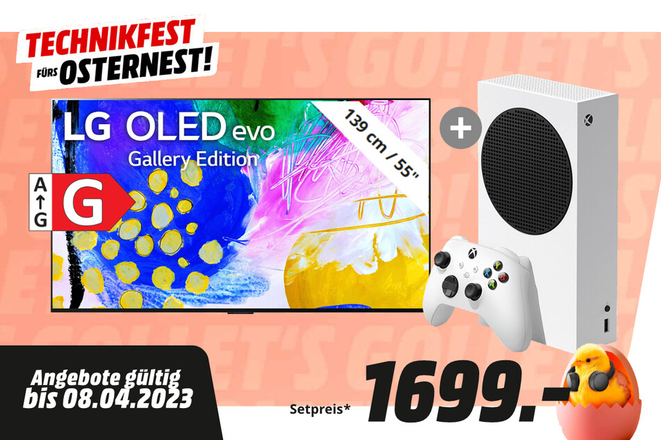 55-Zoll LG-Fernseher + Microsoft Xbox Series S (512 GB) für 1.699 Euro.