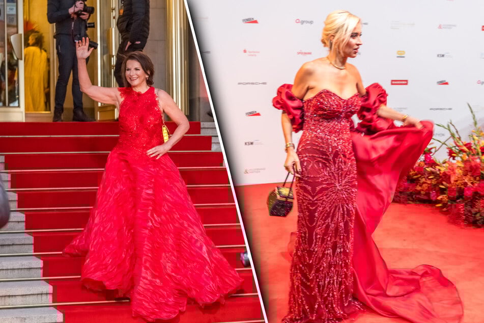 Auch Claudia Obert (64) und Verena Kerth (44) setzten auf die Trendfarbe des Abends.