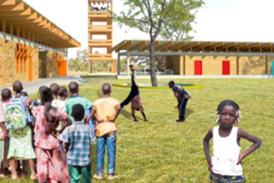 Eine Visualisierung zeigt, wie die Schule in einem Dorf nahe der burkinischen Hauptstadt Ouagadougou einmal aussehen soll.