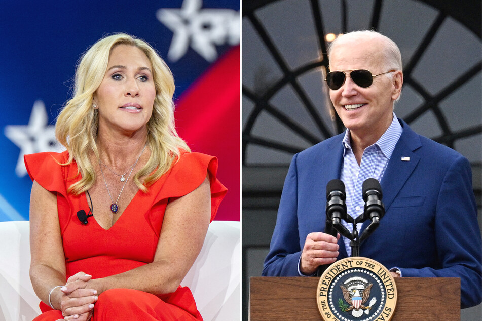 President Joe Biden brought up Marjorie Taylor Greene in a speech on Thursday after his new campaign ad showing her endorsing him has gone viral.