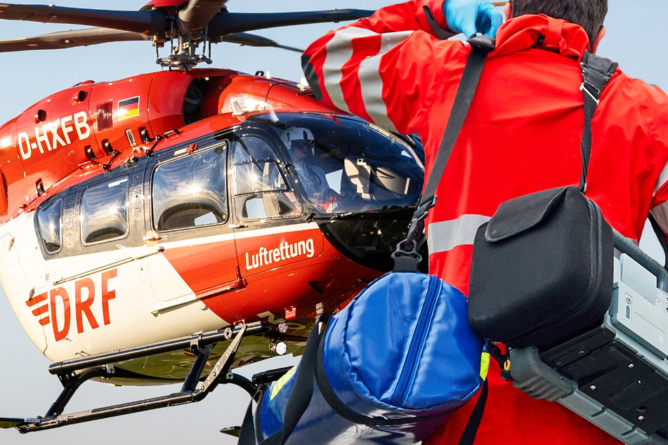 Schwerer Unfall auf der B8 bei Bad Soden: Neben einem Rettungshubschrauber waren auch mehrere Rettungswagen im Einsatz. (Symbolbild)