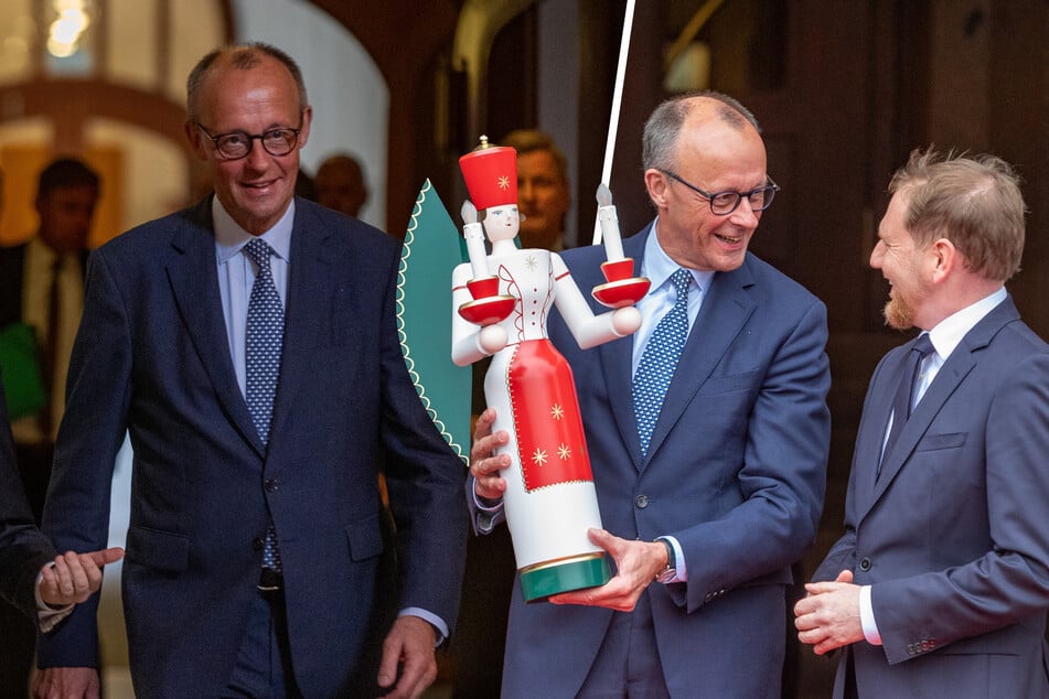 Er kam, sah und lobte: Merz auf Ruckzuck-Visite in Dresden