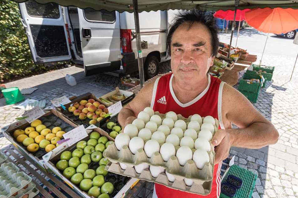 Ein Wochenmarkt-Urgestein im "Heckert" ist Klaus Kujath (69). Ob der dortige Markt auch 2019 noch stattfindet, ist derzeit unklar.