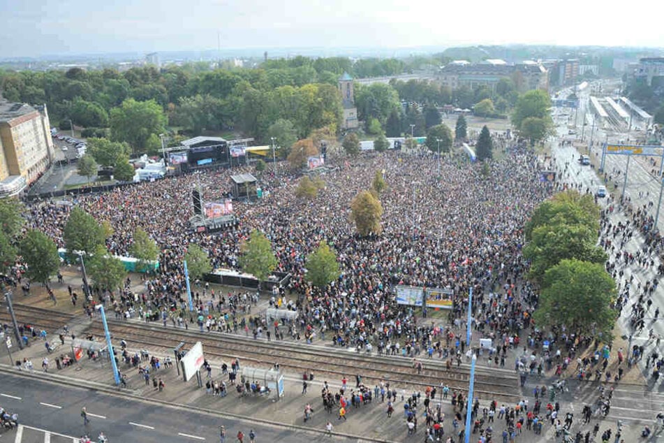 65.000 Besucher kamen zum Konzert gegen Rechts in Chemnitz.