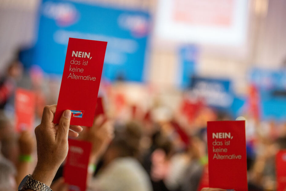 Parteimitglieder der Alternative für Deutschland stimmen während eines Sonder-Landesparteitags der AfD Bayern mit Stimmzetteln ab.