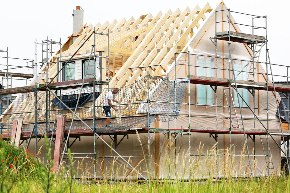 Der Bau eines Holz-Hauses in Mecklenburg-Vorpommern - der Klimaforscher Hans Joachim Schellnhuber (72) fordert, den gesamten Bausektor auf den Rohstoff Holz umzustellen.