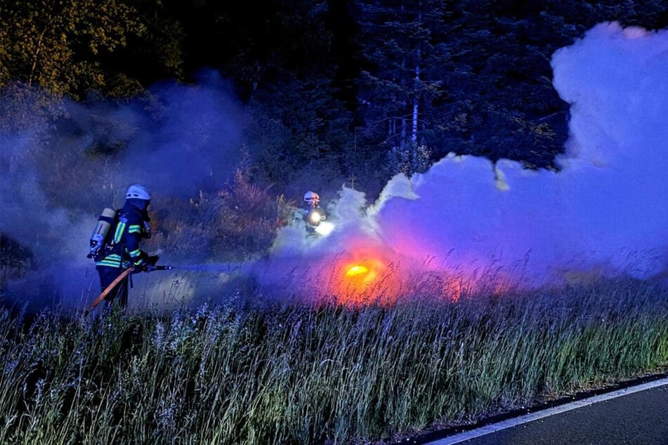 Die Feuerwehr konnte den Brand löschen. Der Luxuswagen brannte jedoch aus.