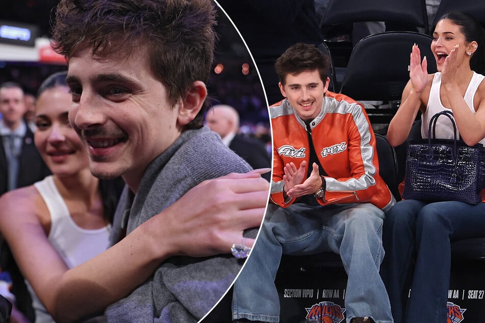 Kylie Jenner (r.) and Timothée Chalamet packed on the PDA as they attended another NBA playoff game on Wednesday.