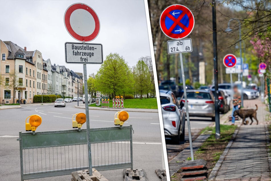 Baustellen Chemnitz: Neue Vollsperrung in Chemnitz: Hier fallen ab Montag zahlreiche Parkplätze weg