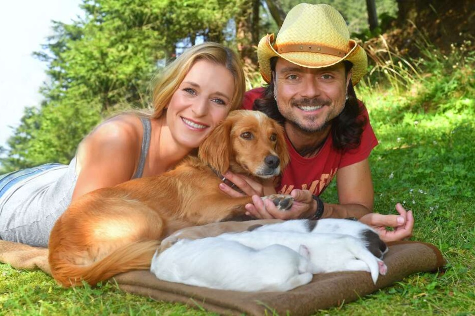 Bester Laune: Stefanie Hertel (38) und ihr Ehemann Lanny Lanner (43).