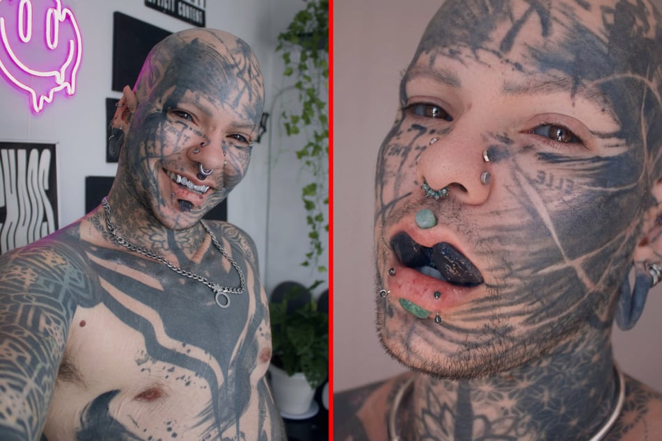 Nahlu has completely transformed their body with a series of radical body mods and tattoos.