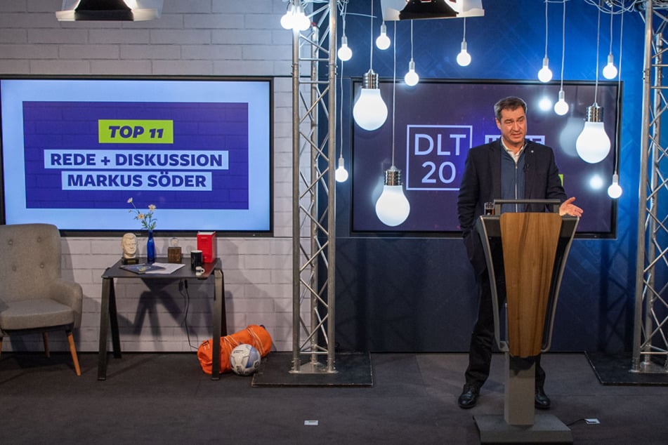 Markus Söder spricht beim digitalen Deutschlandtag der Jungen Union.