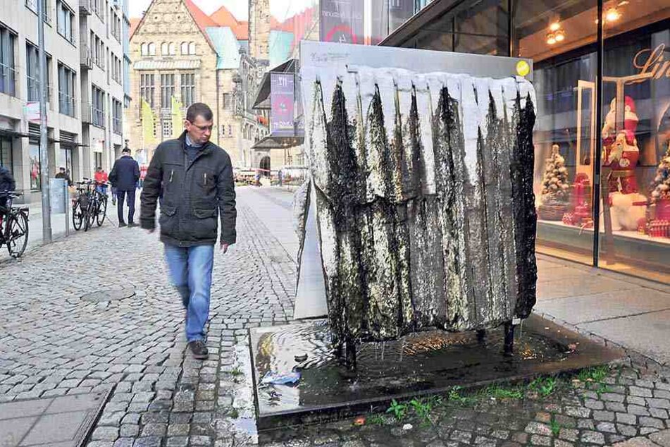 Ab Montag trocken: Der Azzano-Brunnen neben der Galeria Kaufhof.