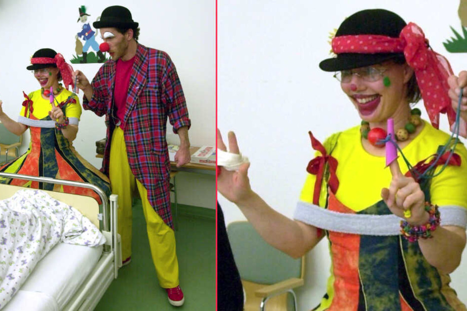 Die MediClowns muntern auf der Kinderstation der Uniklinik kleine Patienten auf.