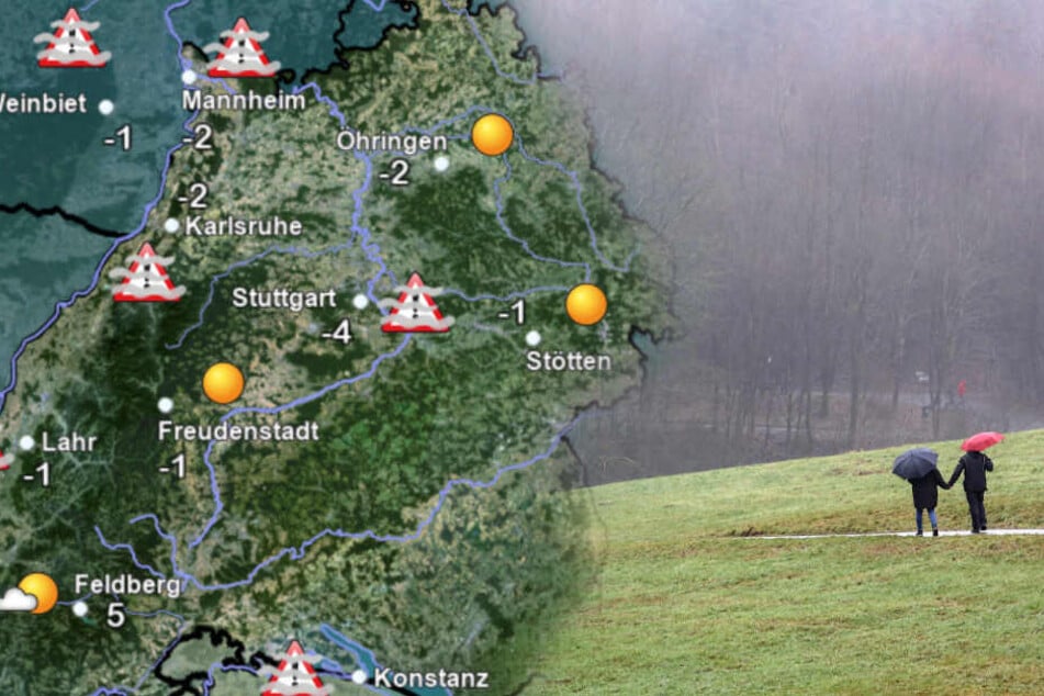Das Wetter im Ländle. (Fotomontage)