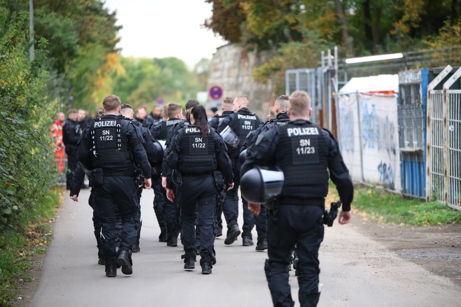 Ein Großaufgebot der Polizei sicherte das Derby ab.