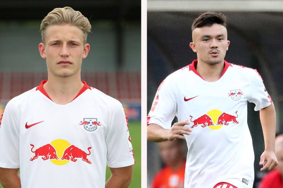 Max Winter (l.) und Oliver Bias liefen bereits in Testspielen für RB Leipzigs Profis auf, Bias in der letzten Saison sogar in der Europa-League-Qualifikation.