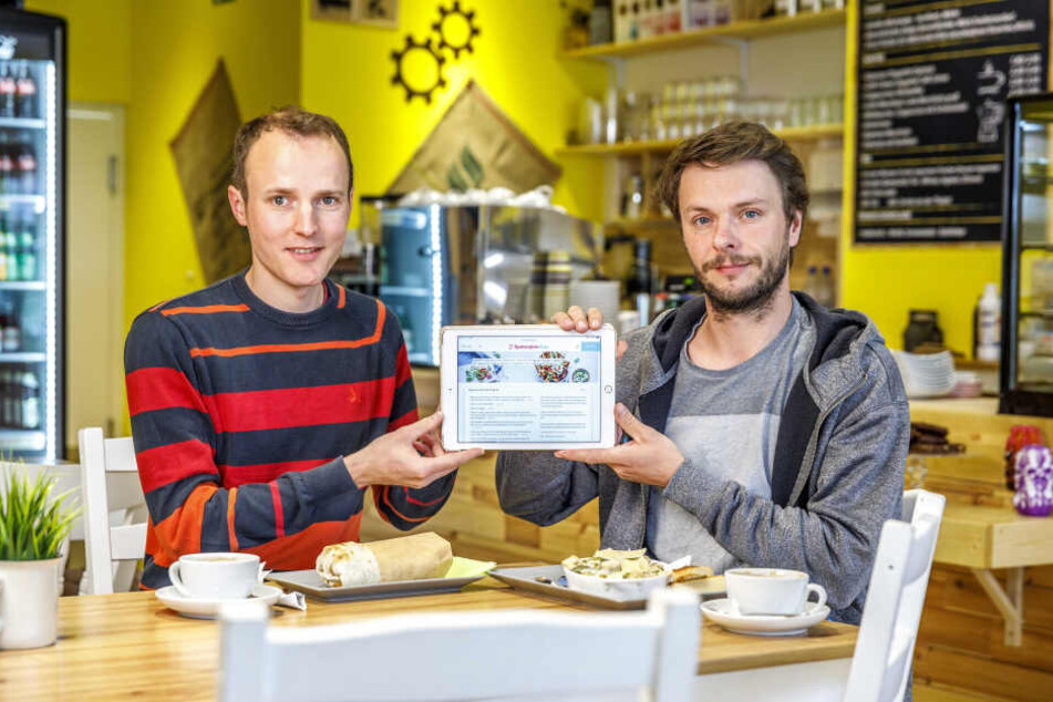 Dank den Entwicklern Martin Bruck (35, l.) und Manuel Gillner (36) wissen Hungrige, wo es das beste Mittagsangebot gibt.